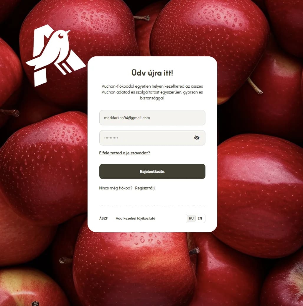 Auchan Bejelentkezési Rendszer