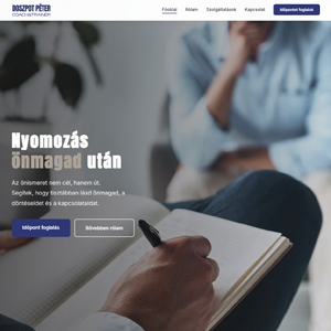 Doszpot Péter life coach weboldal - Önismereti tanácsadó Budapest - Farkas Márk által fejlesztett modern személyes márka honlap - Coaching és kommunikációs tréning website