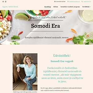Somodiera holisztikus életmód táplálkozási tanácsadó weboldal - Redesign természetközeli wellness - Farkas Márk modern holistic health honlap - Budapest nutrition consulting website